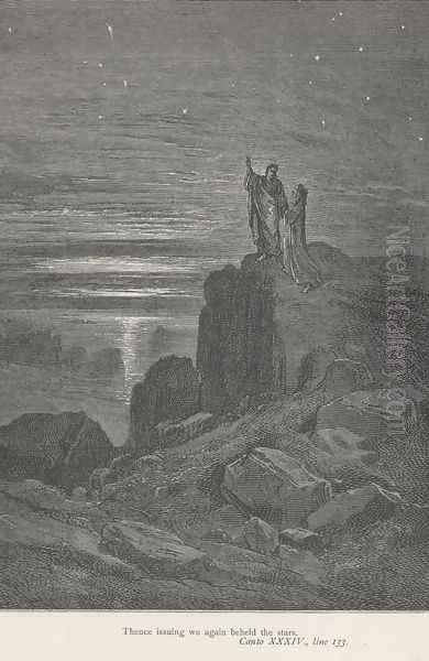 Thence issuing we again beheld the stars. (Canto XXXIV., line 133) - view 1