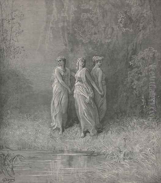 Three nymphs (Canto XXIX., line 126) - view 1