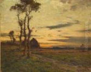 Paysage Aux Meules De Foin by Maurice Moisset