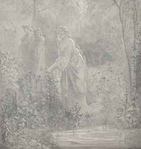 A lady young and beautiful, I dream'd, (Canto XXVII., line 105) by Gustave Dore