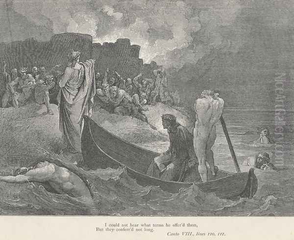 I could not hear what terms he offer'd them, (Canto VIII., line 110) - view 1