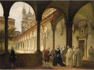 Visita Di Maria Teresa D'austria Alla Certosa Di Pavia by Frederico Moja