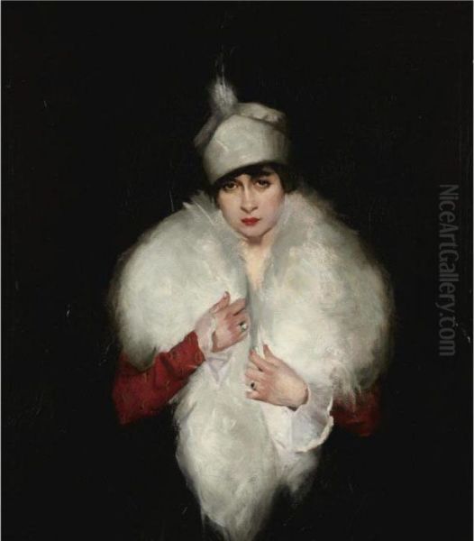 Woman In White Fur Wrap - view 1