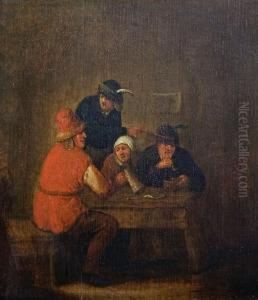 Zwei Interieurs Mit Bauern by Bartholomeus Molenaer