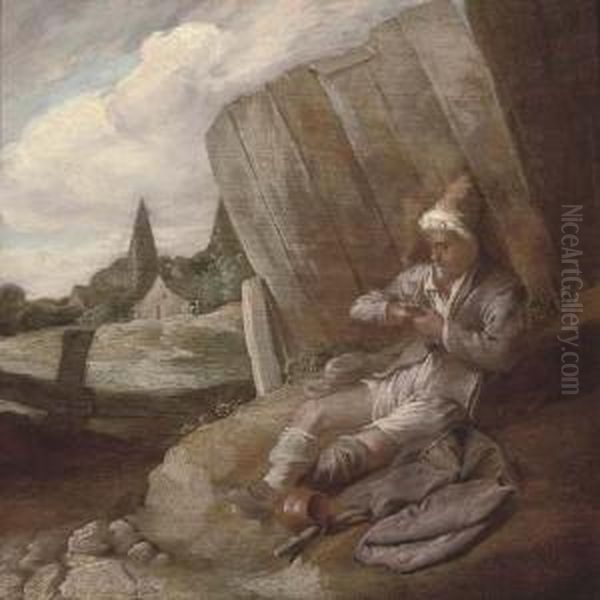 A Peasant Defleeing Himself - view 1