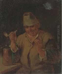 A Peasant Smoking And Drinking by Bartholomeus Molenaer