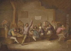 Peasants Making Merry In A Tavern by Bartholomeus Molenaer