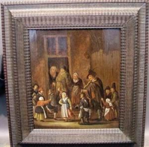 Children Listening To Itinerant Musicians by Jan Miense Molenaer