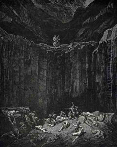 The Inferno, Canto 29, lines 52-56: Then my sight Was livelier to explore the depth, wherein The minister of the most mighty Lord, All-searching Justice, dooms to punishment The forgers noted on her dread record.
