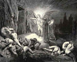 The Inferno, Canto 9, lines 87-89: To the gate He came, and with his wand touch'd it, whereat Open without impediment it flew.