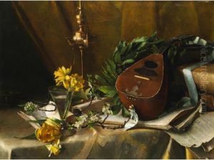 Stilleben Mit Mandoline by Carl Moll