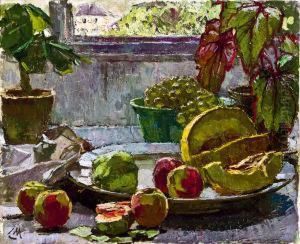 Stillleben Mit Melone by Carl Moll