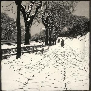 Winter Auf Der Hohen Warte In Wien by Carl Moll
