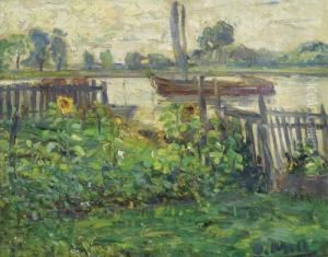 Sonnenblumen-garten Am Fluss.