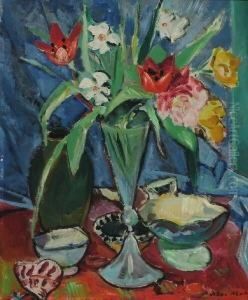 Blumenstilleben. by Oskar Moll