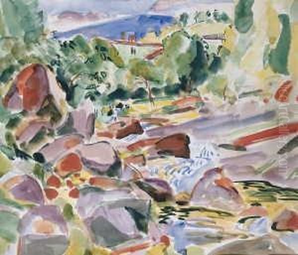 Steiniger Bach In Sudlicher Landschaft - view 1