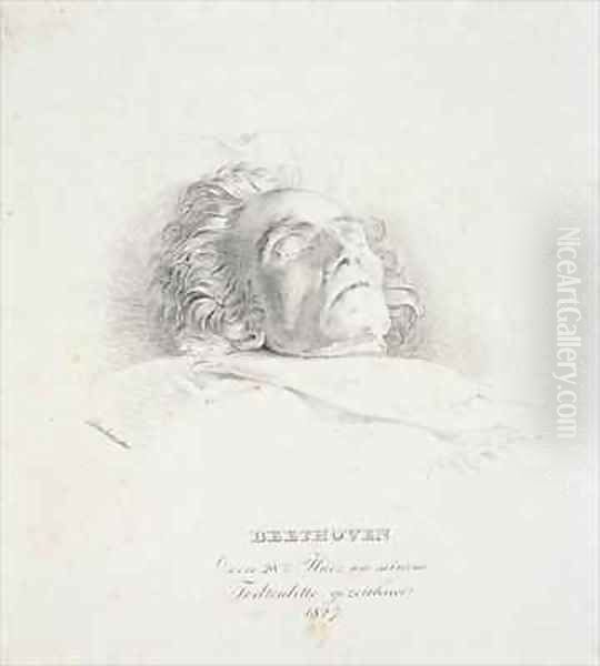 Ludwig van Beethoven 1770-1827 on his deathbed - view 1