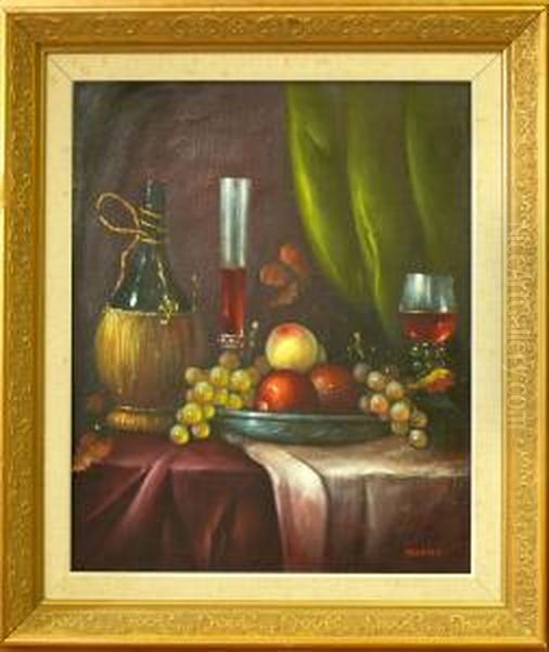 Stilleben Med Vin Och Frukter - view 1