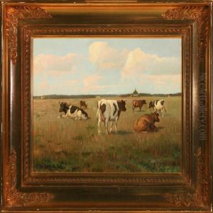 Cows In The Field by Niels Pedersen Mols