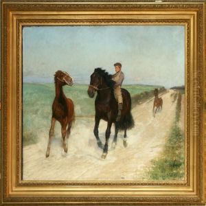 A Young Lad Catches The Wild Horse by Niels Pedersen Mols