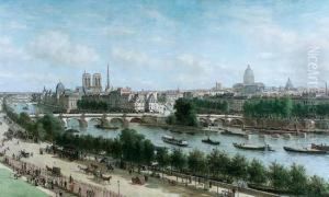 Les Quais Du Louvre Vue De La Galerie D'apollon by Robert Charles Gustave Laurens Mols