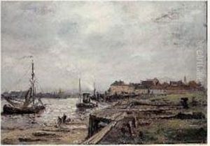 Bords De Riviere En Belgique by Robert Charles Gustave Laurens Mols