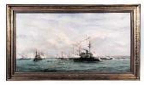 L'escadre Francaise Dans La Rade De Cherbourg Lors De La Venue Du
Tsar Nicolas Ii Le 5 Octobre 1896 - view 1