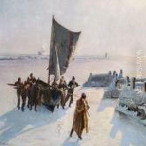 Pilots On The Ice At Dragor