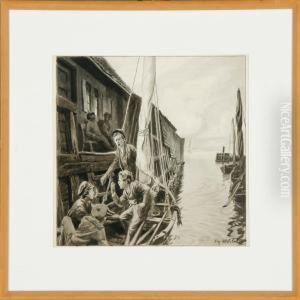 Four Boys Playing Naval Heroes