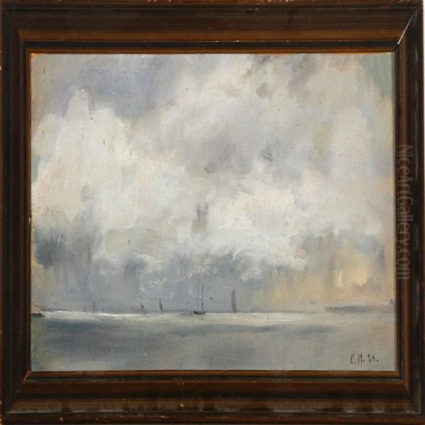 "bygevejr Over Sundet Vid Hven, 1880" - view 1