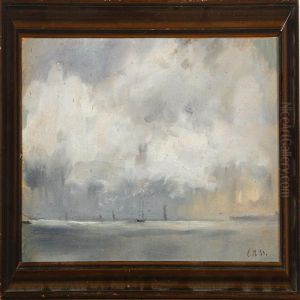 "bygevejr Over Sundet Vid Hven, 1880" by Christian Molsted