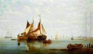 Moltino, - 'on The Scheldt',
Inscribed On Reversewith Date Feb 24th/77, Oil On Canvas, 75cm By 125cm by Francis Maltino