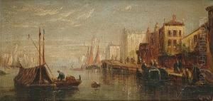 A Venetian Canal Scene; & A Companion by Francis Maltino