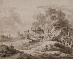 Chaumieres Dans Un Paysage by Pieter De Molijn
