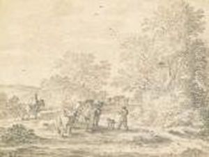 Le Troupeau Sur La Route by Pieter De Molijn