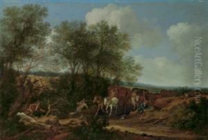 Brigands Attacking A Caravan
