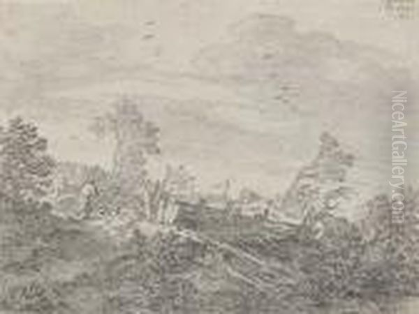 A Peasant And His Dog In A Landscape - view 1