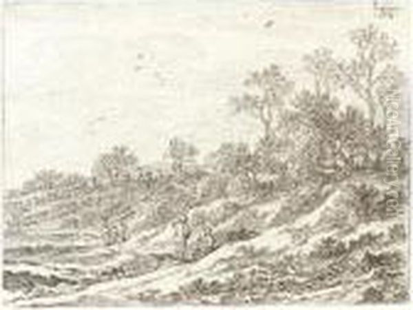 Hunters Resting In A Wooded Landscape - view 1