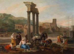 Marktfrauenvor Romischen Ruinen by Hendrick Mommers