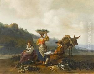 Vegetable Sellers In A Landscape