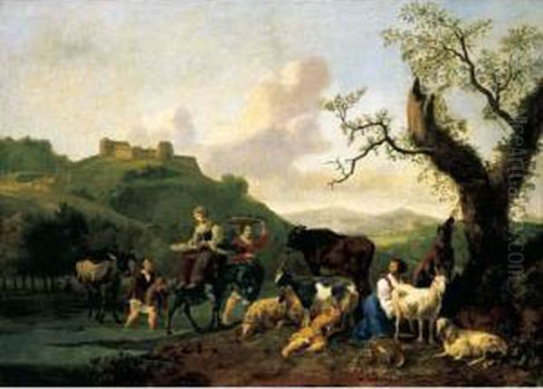 A River Landscape With Drovers And Their Animals - view 1