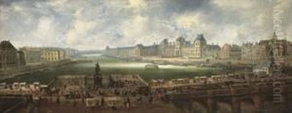 Vue De Paris Prise Du Pont-neuf, Avec Le Palais Du Louvre Et Le Quai Malaquais - view 1
