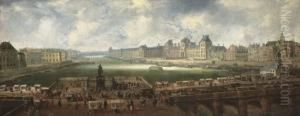Vue De Paris Prise Du Pont-neuf, Avec Le Palais Du Louvre Et Le Quai Malaquais by Hendrick Mommers