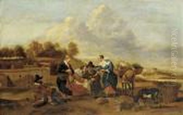 Figures In An Open-air Market - view 1