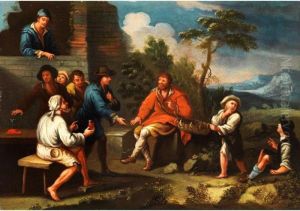 Italienische Landsleute Beimringelwurfspiel by Paolo Monaldi