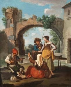 Scena Villereccia Con Suonatore