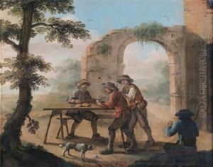 Paysans Attables Devant Une Maison