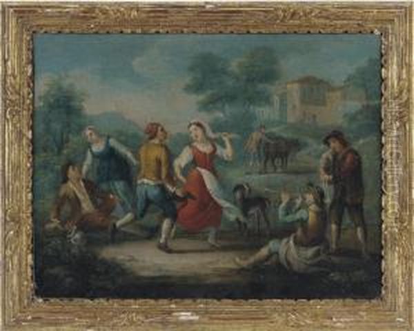 Peasants Merrymaking Outside A Village - view 1