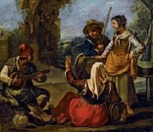 Quattro Contadini In Convivio by Paolo Monaldi