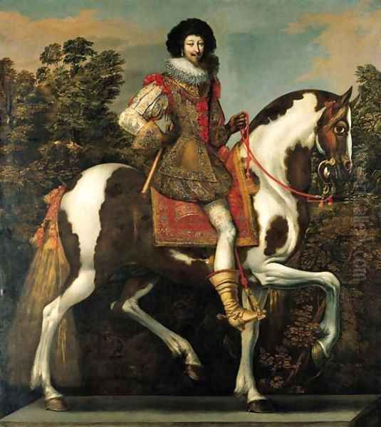 Equestrian portrait of a nobleman, traditionally identified as the Duke of Buckingham, full-length - view 1